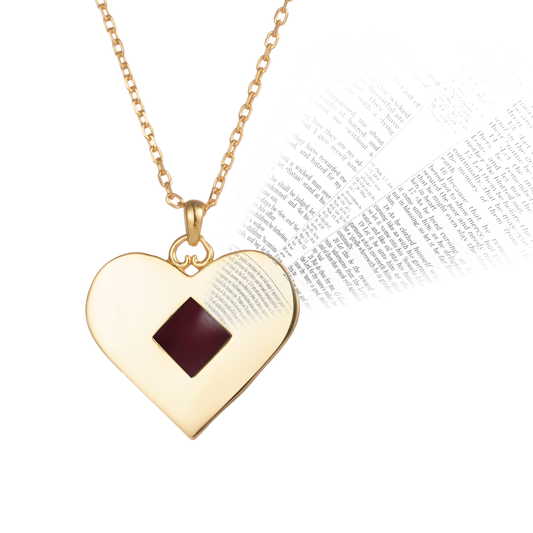 Nano Bible Heart Necklace for Women 18k Gold Plated Sterling Silver : World's Smallest New Testament Heart Pendant For Her - Engraved with 27 Books Using Nano Technology. A Unique, Elegant and creative gift for wife or girlfriend